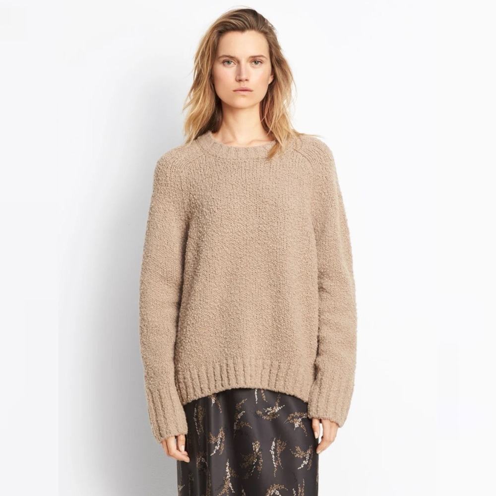 New NWOT Women’s Vince Oversized Soft Italian Knit Wool Sweater in Desert Clay